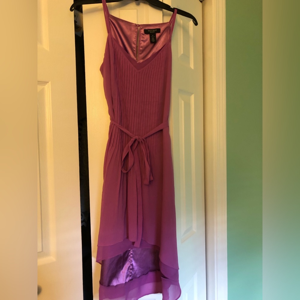 WHBM pink petite sz 6 layered belted dress